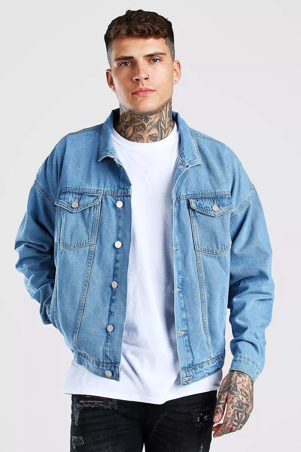 Oversized blue jean outlet jacket